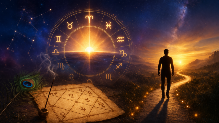 Ascendant Lagna in Vedic Astrology with birth chart and cosmic background by KundliTime