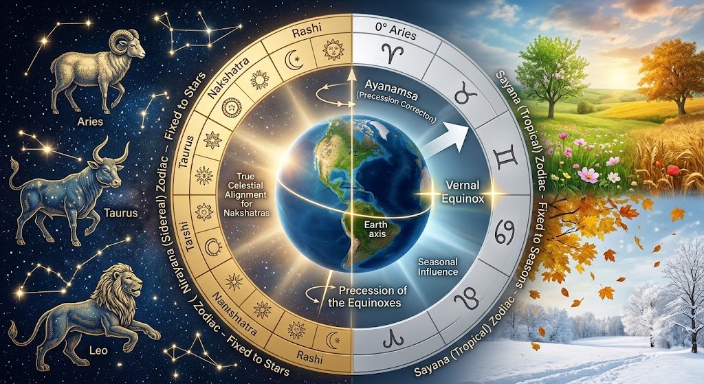 Read more about the article Why Vedic Astrology Uses the Sidereal Zodiac Instead of the Tropical Zodiac?